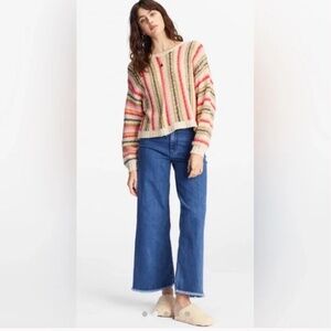 🌊 NWT Billabong She’s A Trip Vertical Striped Pullover Sweater Top Beach Sz M